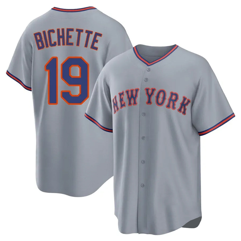 Davalo NY.Mets #19 Bo Bichette Player Gray Road Home Game Stitched Jerseys