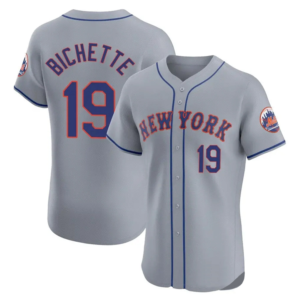 Davalo NY.Mets #19 Bo Bichette Player Gray Road Limited Elite Home Stitched Jerseys