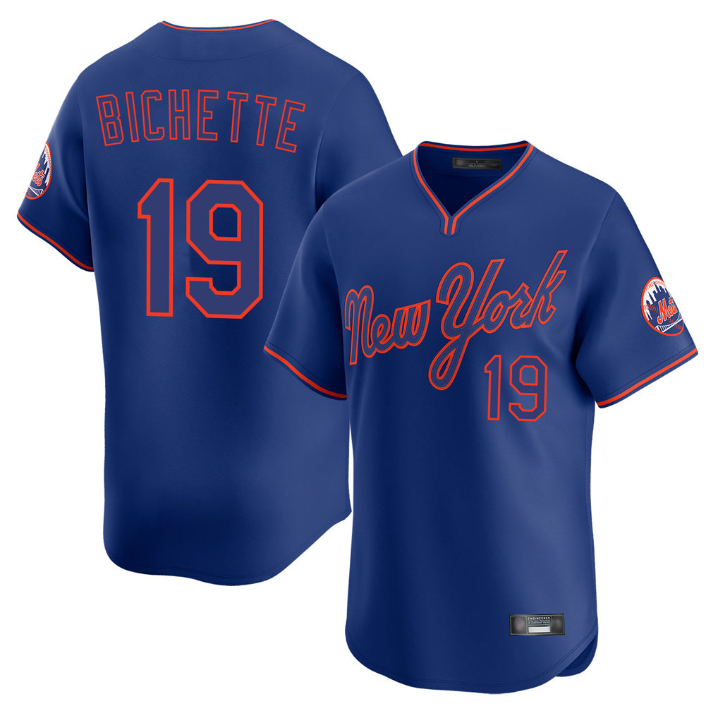 Davalo NY.Mets #19 Bo Bichette Player Royal T-shirt Home Limited Elite Stitched Jerseys