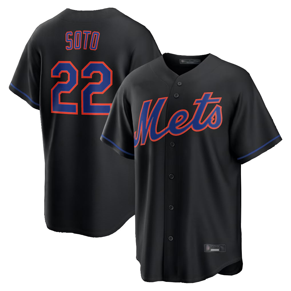 Davalo NY.Mets #22 Juan Soto Player Black Alternate Home Game Stitched Jerseys