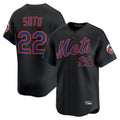 Davalo NY.Mets #22 Juan Soto Player Black Alternate Home Limited Stitched Jerseys