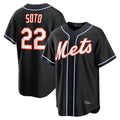 Davalo NY.Mets #22 Juan Soto Player Black Fashion Out Game Stitched Jerseys