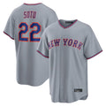 Davalo NY.Mets #22 Juan Soto Player Gray Road Home Game Stitched Jerseys