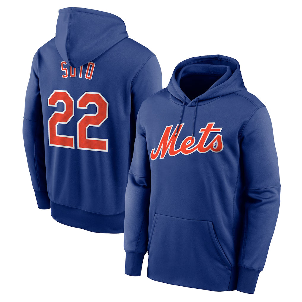 Davalo NY.Mets #22 Juan Soto Player Royal Club Pullover Hoodie Game Stitched Jerseys