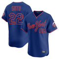 Davalo NY.Mets #22 Juan Soto Player Royal T-shirt Home Limited Elite Stitched Jerseys