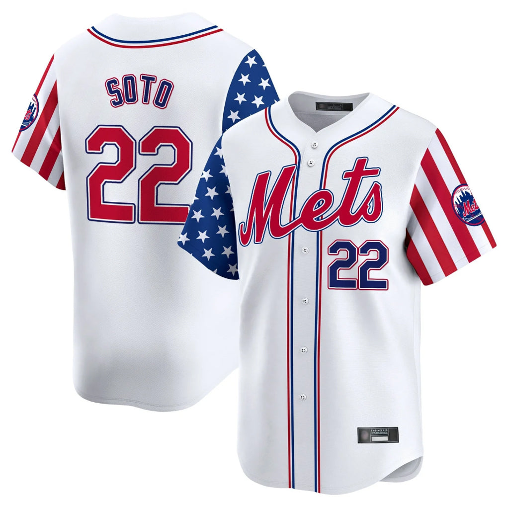 Davalo NY.Mets #22 Juan Soto Player White 2025 Independence Day Vapor Premier Limited  Stitched Jerseys