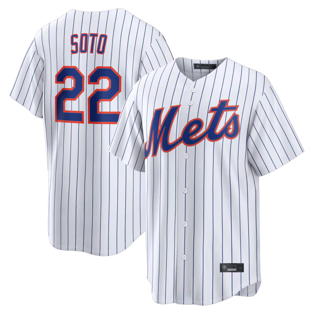Davalo NY.Mets #22 Juan Soto Player White Home Replica Stitched Jerseys