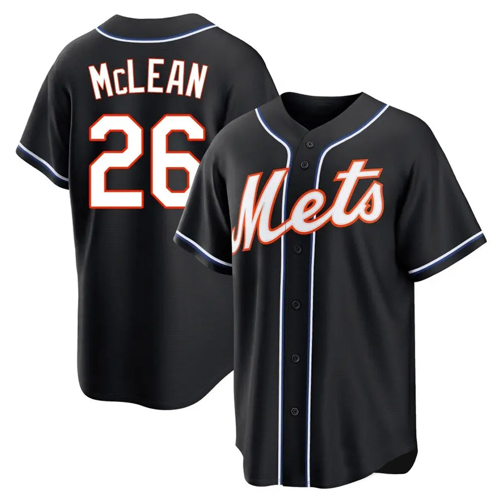 Davalo NY.Mets #26 Nolan McLean Player Black Fashion Out Game Stitched Jerseys