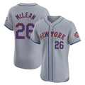 Davalo NY.Mets #26 Nolan McLean Player Gray Road Limited Elite Home Stitched Jerseys
