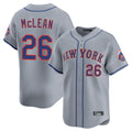 Davalo NY.Mets #26 Nolan McLean Player Gray Road Limited Home Stitched Jerseys