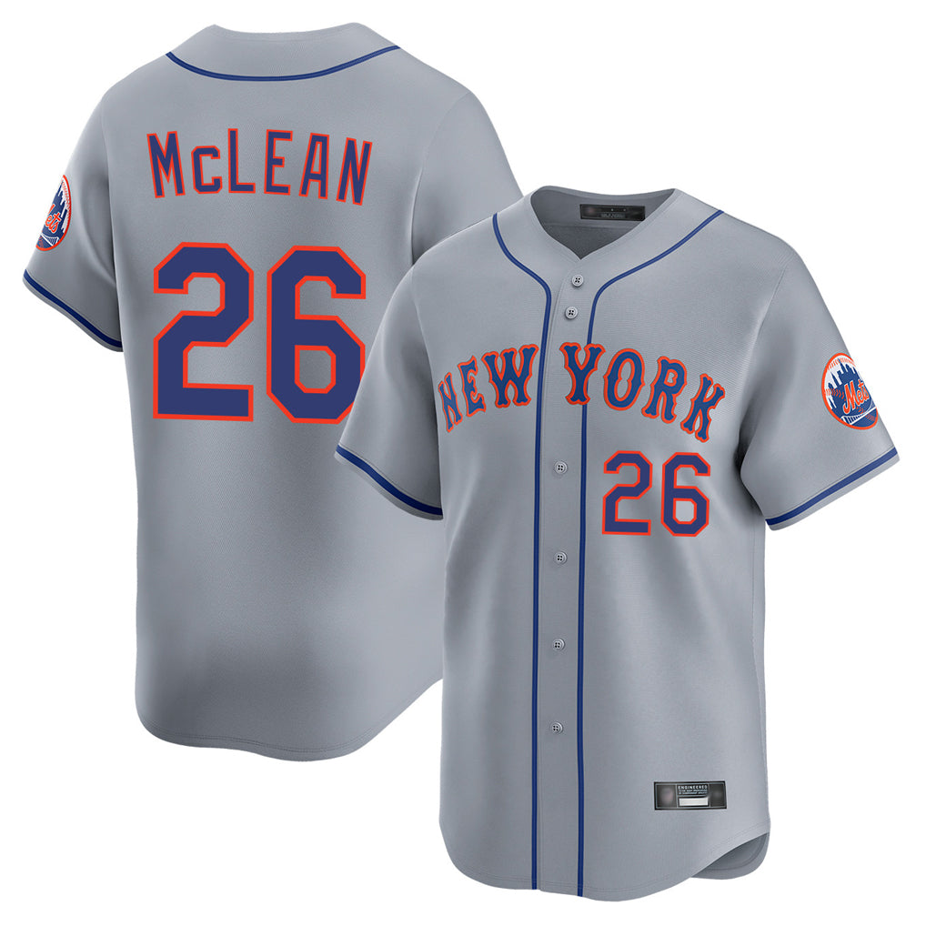 Davalo NY.Mets #26 Nolan McLean Player Gray Road Limited Home Stitched Jerseys
