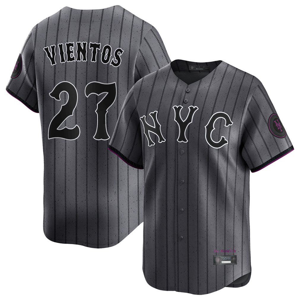 Davalo NY.Mets #27 Mark Vientos Player Gray City Connect Limited Stitched Jerseys