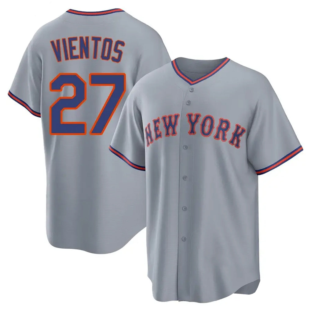Davalo NY.Mets #27 Mark Vientos Player Gray Road Home Game Stitched Jerseys