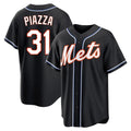 Davalo NY.Mets #31 Mike Piazza Player Black Fashion Out Game Stitched Jerseys