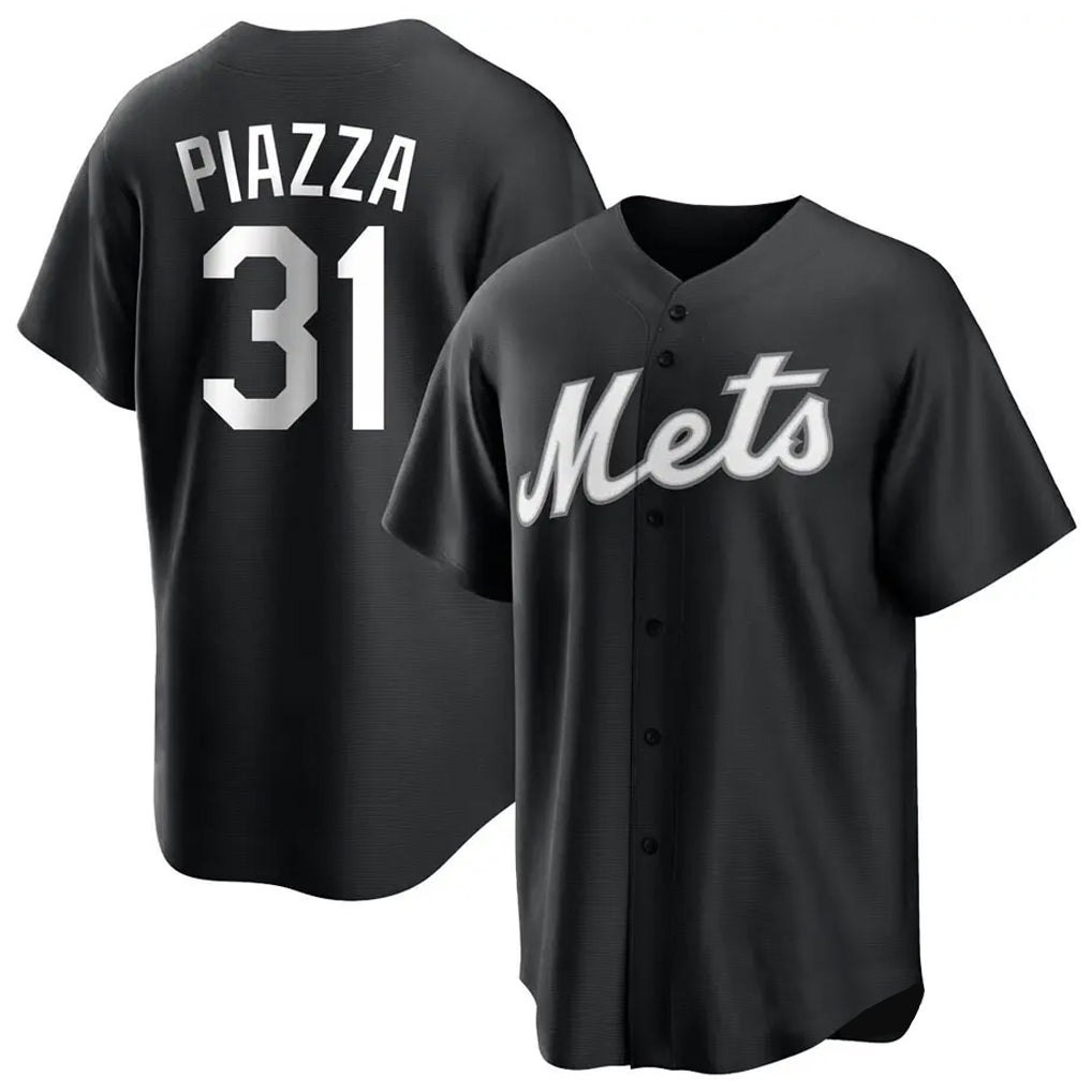 Davalo NY.Mets #31 Mike Piazza Player Black Home Game Stitched Jerseys