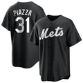Davalo NY.Mets #31 Mike Piazza Player Black Home Game Stitched Jerseys