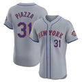 Davalo NY.Mets #31 Mike Piazza Player Gray Road Limited Elite Home Stitched Jerseys