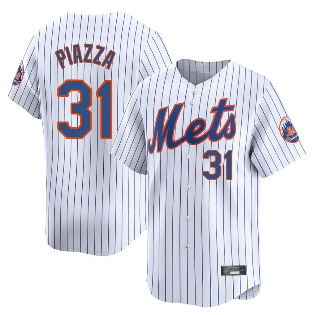 Davalo NY.Mets #31 Mike Piazza Player White Home Replica Stitched Jerseys