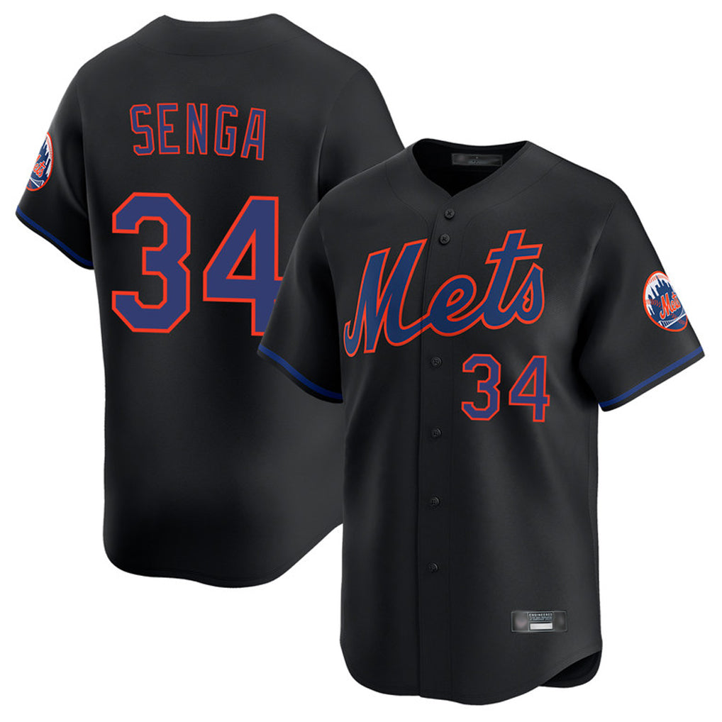 Davalo NY.Mets #34 Kodai Senga Player Black Alternate Home Limited Stitched Jerseys