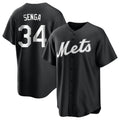 Davalo NY.Mets #34 Kodai Senga Player Black Home Game Stitched Jerseys