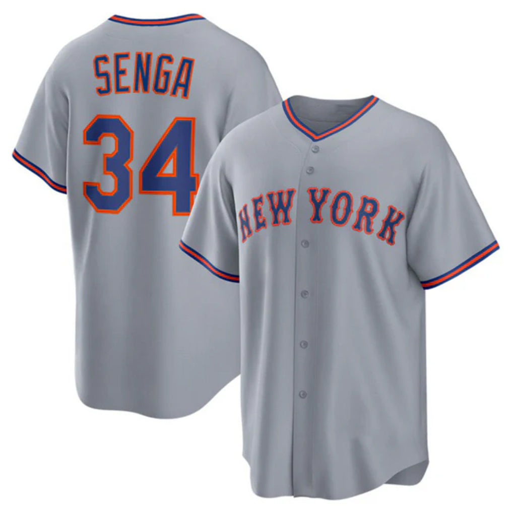 Davalo NY.Mets #34 Kodai Senga Player Gray Road Home Game Stitched Jerseys