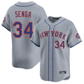 Davalo NY.Mets #34 Kodai Senga Player Gray Road Limited Home Stitched Jerseys