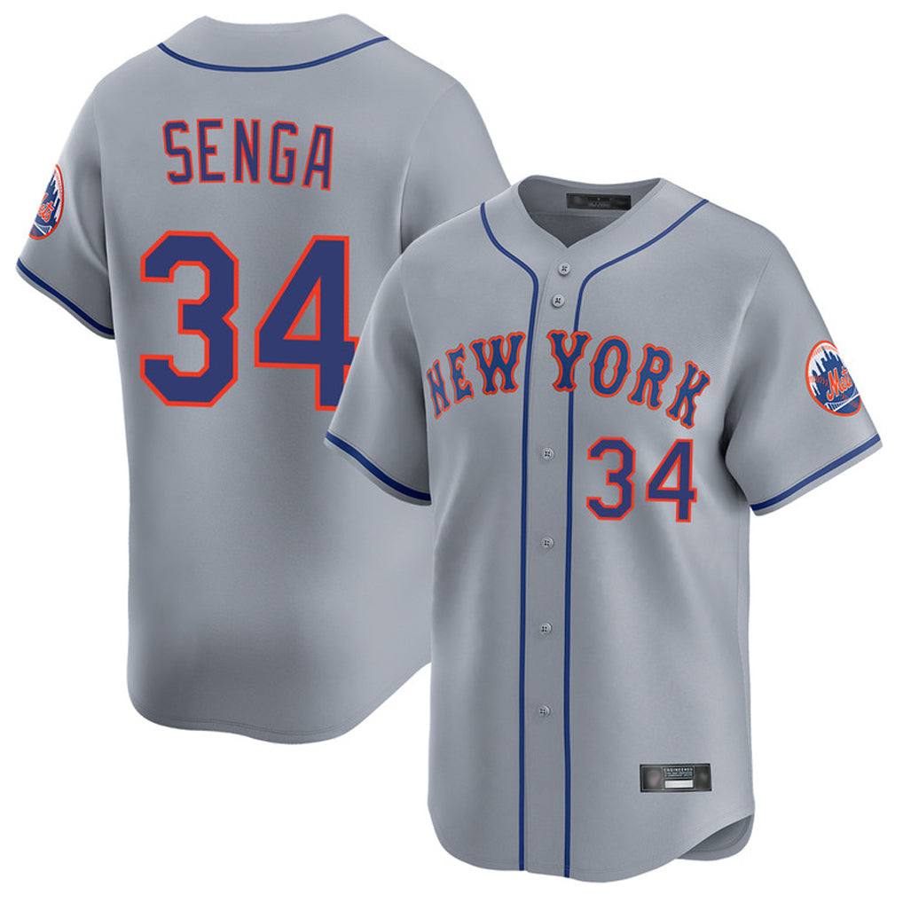 Davalo NY.Mets #34 Kodai Senga Player Gray Road Limited Home Stitched Jerseys