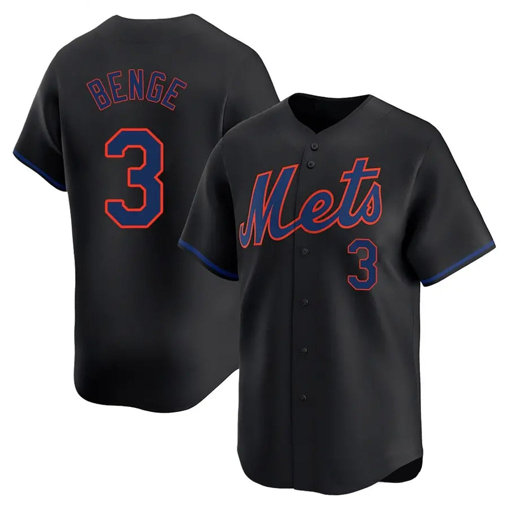 Davalo NY.Mets #3 Carson Benge Player Black Alternate Home Limited Stitched Jerseys