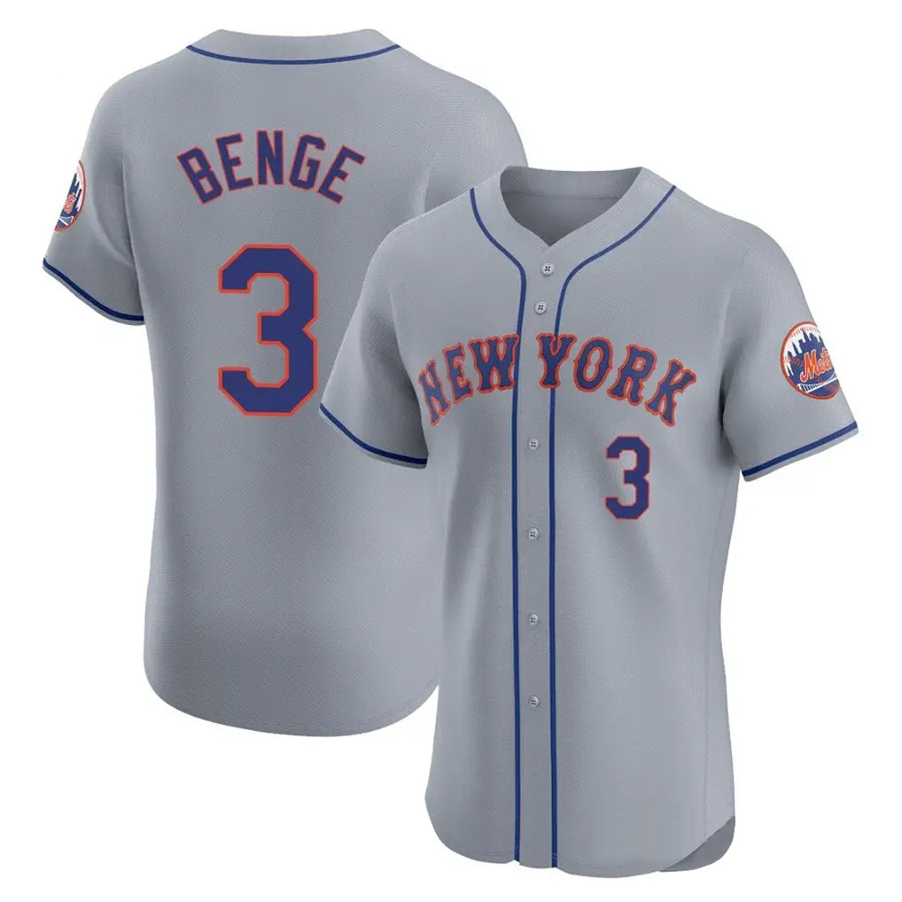 Davalo NY.Mets #3 Carson Benge Player Gray Road Limited Elite Home Stitched Jerseys