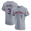 Davalo NY.Mets #3 Carson Benge Player Gray Road Limited Elite Home Stitched Jerseys