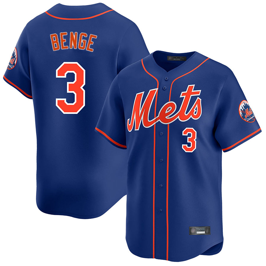 Davalo NY.Mets #3 Carson Benge Player Royal Home Limited Stitched Jerseys