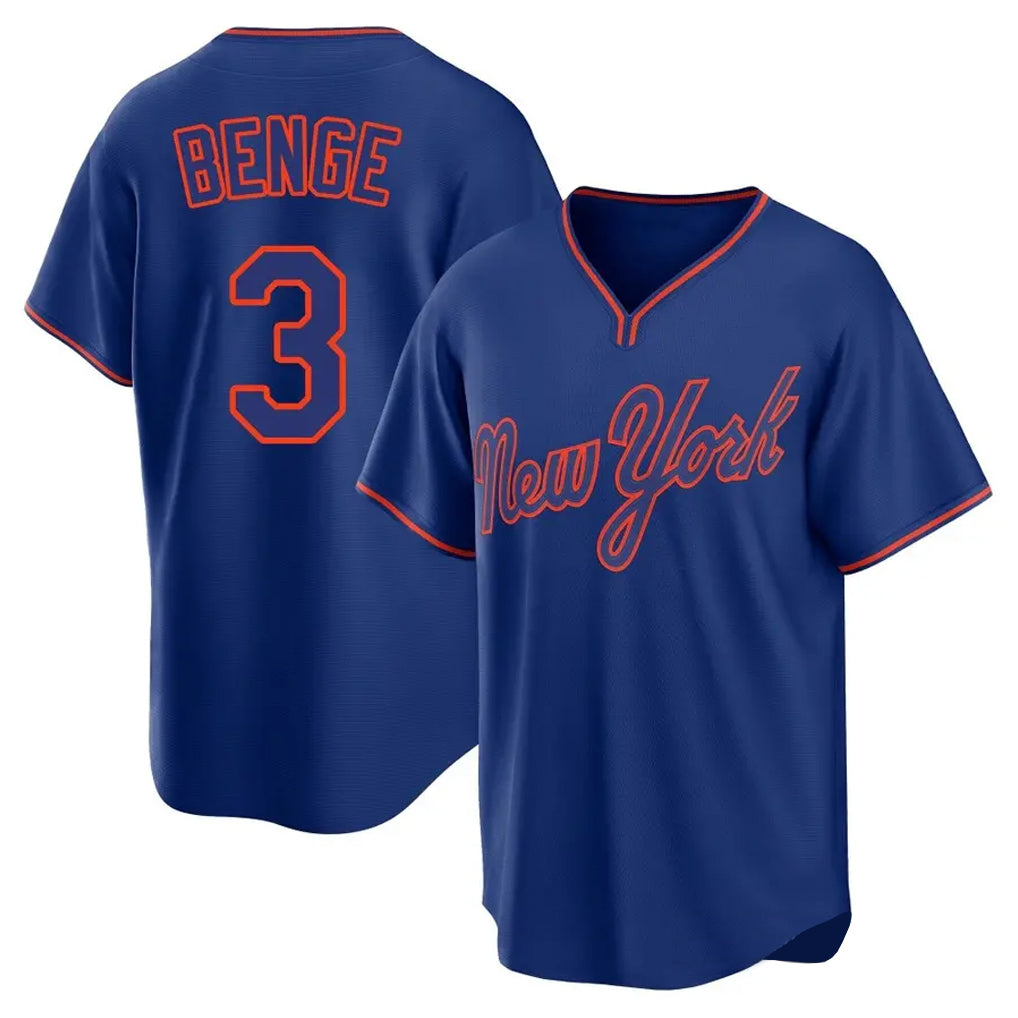 Davalo NY.Mets #3 Carson Benge Player Royal T-shirt Home Game Stitched Jerseys