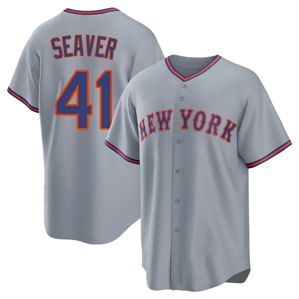 Davalo NY.Mets #41 Tom Seaver Player Gray Road Home Game Stitched Jerseys