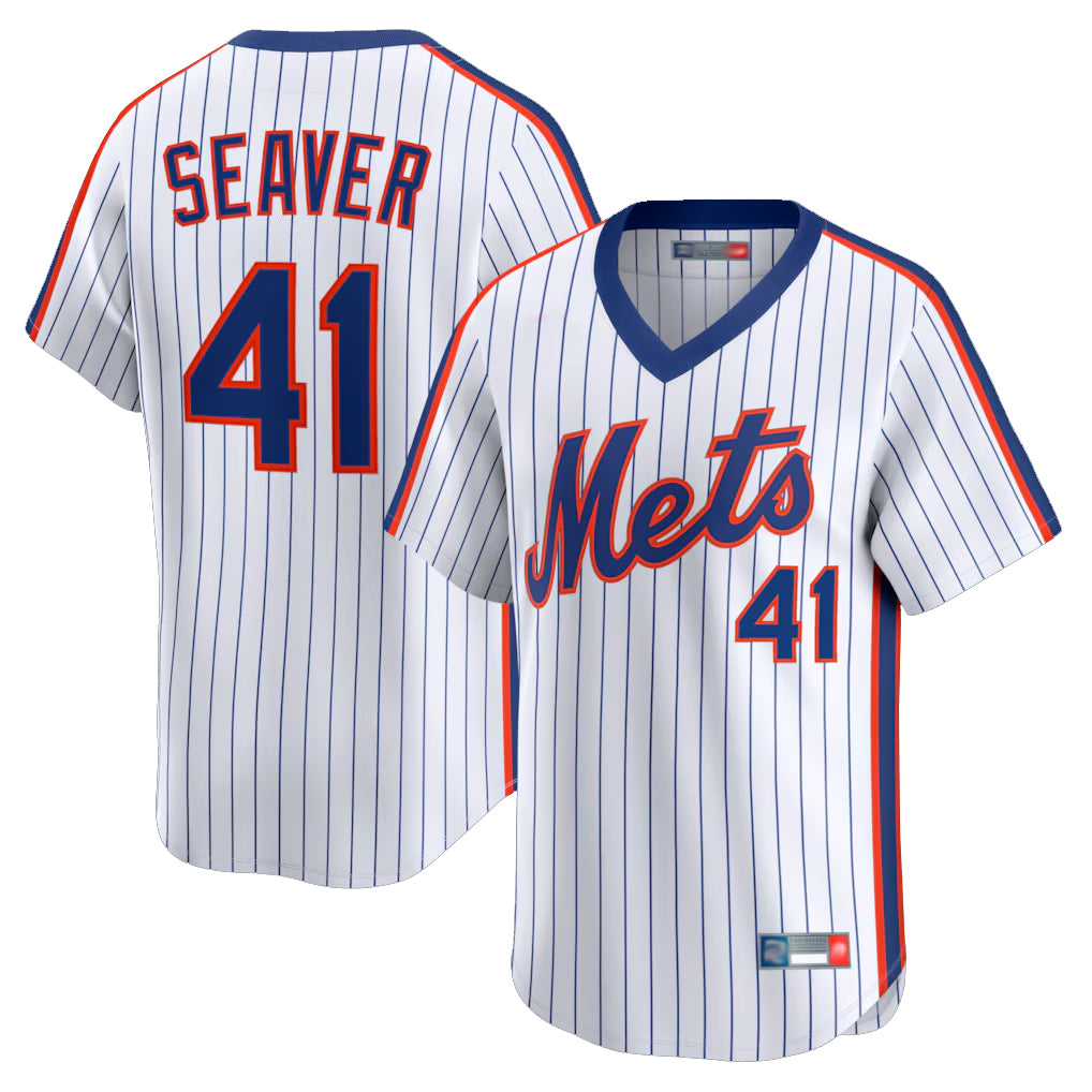Davalo NY.Mets #41 Tom Seaver Player White Cooperstown Collection T-shirt Game Stitched Jerseys