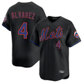 Davalo NY.Mets #4 Francisco Alvarez Player Black Alternate Home Limited Stitched Jerseys