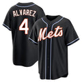 Davalo NY.Mets #4 Francisco Alvarez Player Black Fashion Out Game Stitched Jerseys