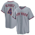 Davalo NY.Mets #4 Francisco Alvarez Player Gray Road Home Game Stitched Jerseys