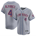 Davalo NY.Mets #4 Francisco Alvarez Player Gray Road Limited Home Stitched Jerseys