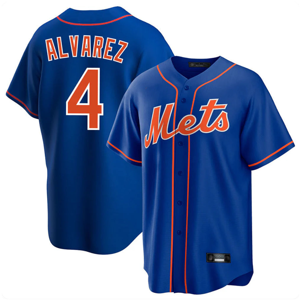 Davalo NY.Mets #4 Francisco Alvarez Player Royal Home Game Stitched Jerseys