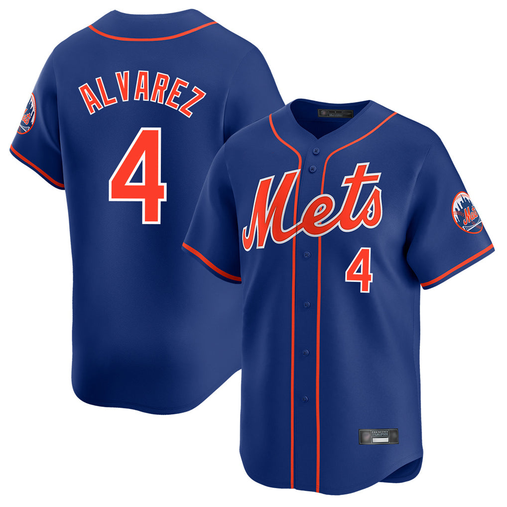 Davalo NY.Mets #4 Francisco Alvarez Player Royal Home Limited Stitched Jerseys