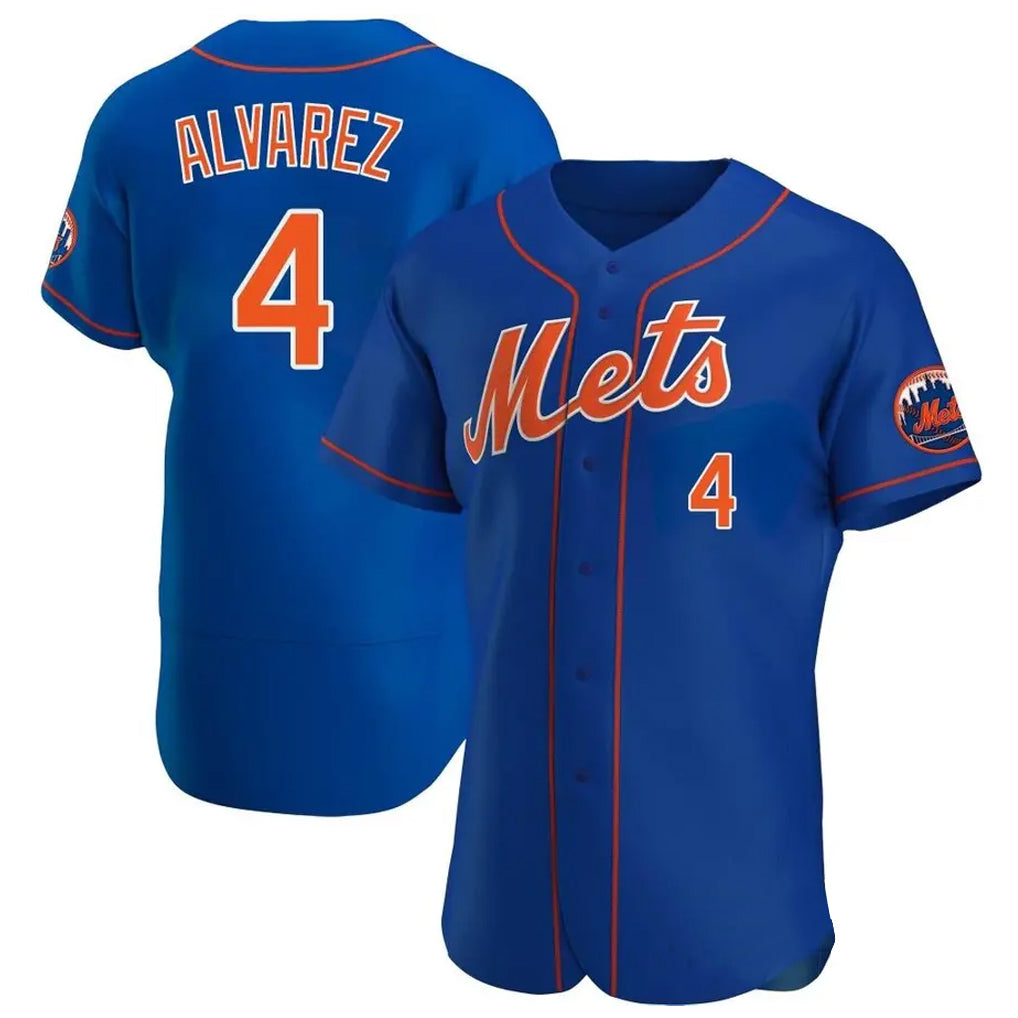 Davalo NY.Mets #4 Francisco Alvarez Player Royal Limited Elite Home Stitched Jerseys