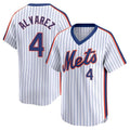 Davalo NY.Mets #4 Francisco Alvarez Player White Cooperstown Collection T-shirt Game Stitched Jerseys
