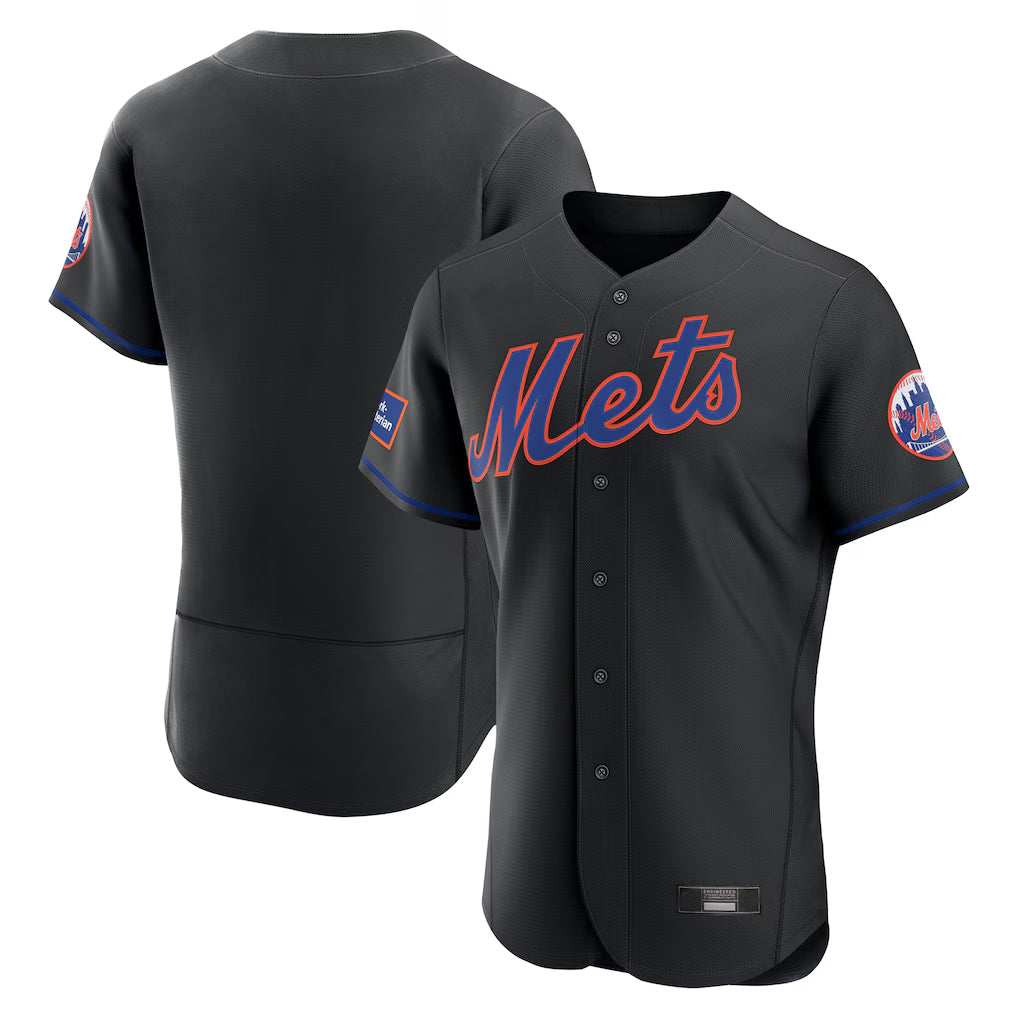 Davalo NY.Mets Blank Player Black Alternate Elite Home Limited Stitched Jerseys