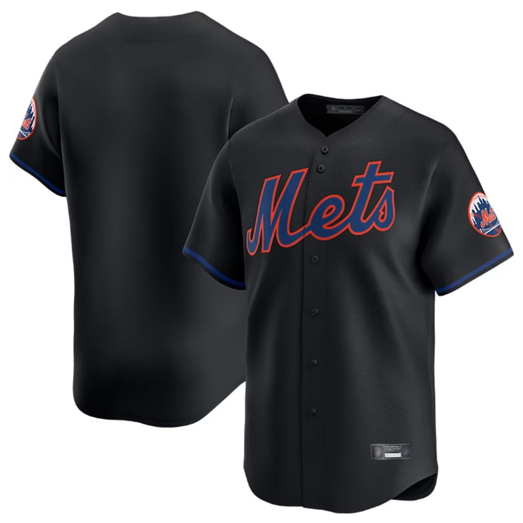 Davalo NY.Mets Blank Player Black Alternate Home Limited Stitched Jerseys