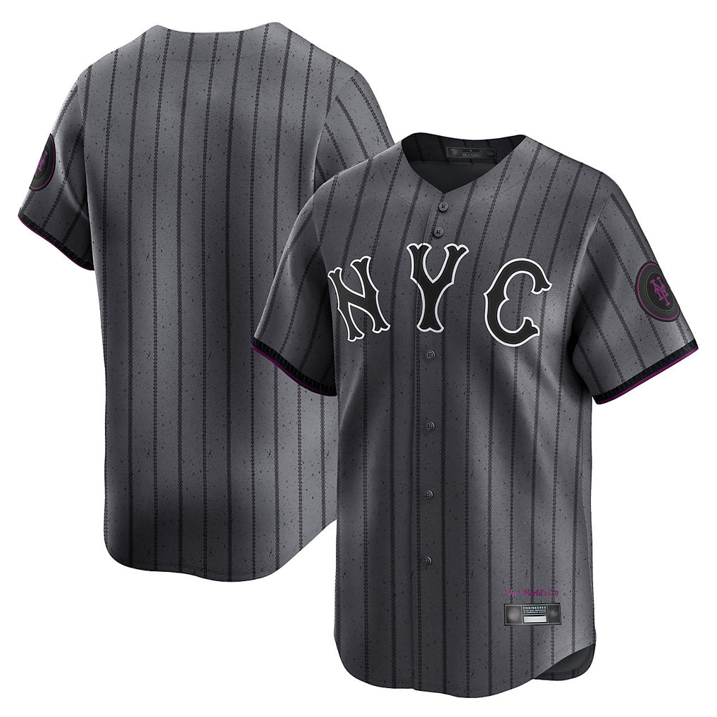Davalo NY.Mets Blank Player Gray City Connect Limited Stitched Jerseys