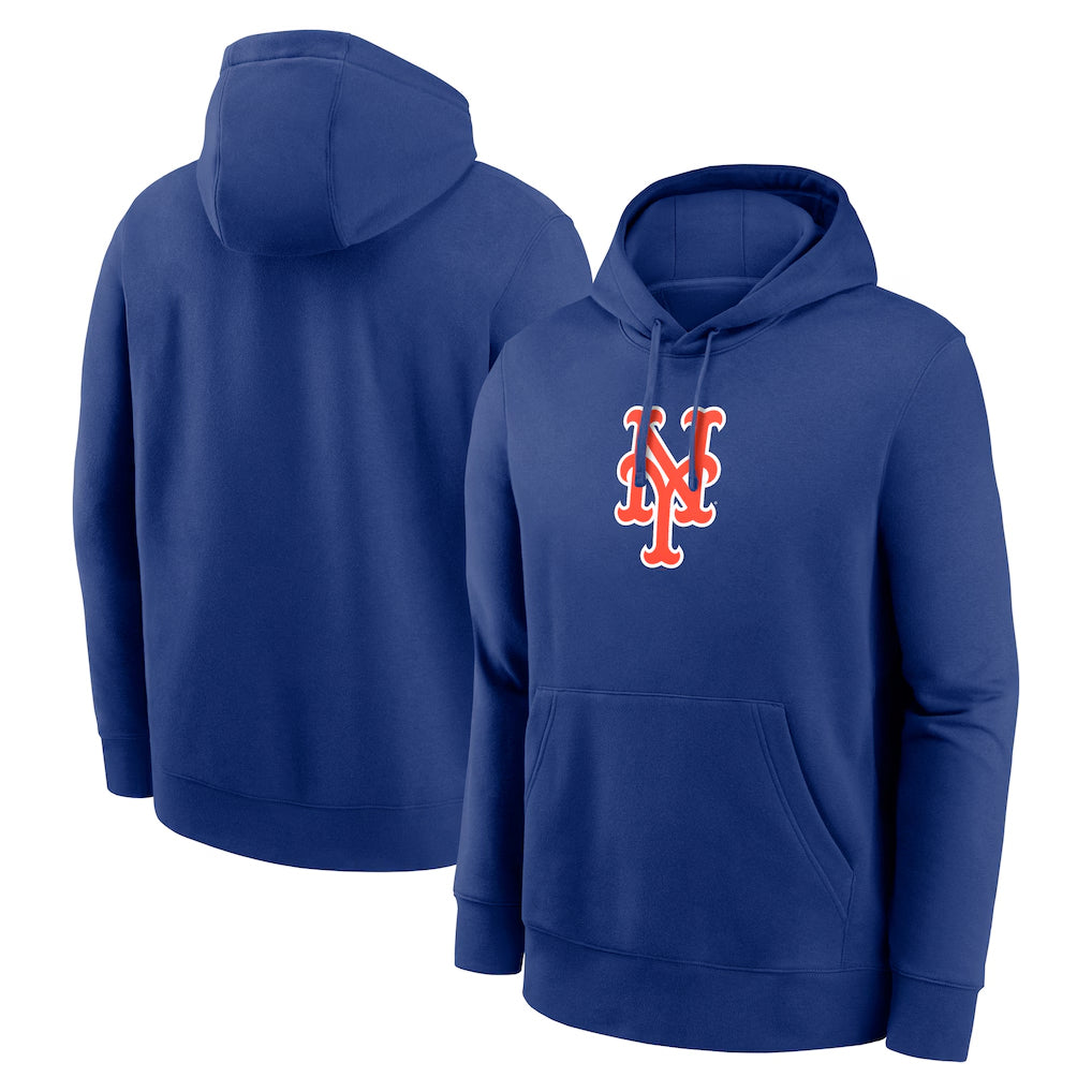 Davalo NY.Mets Blank Player Royal Logo Club Fleece Hoodie Home Stitched Jerseys