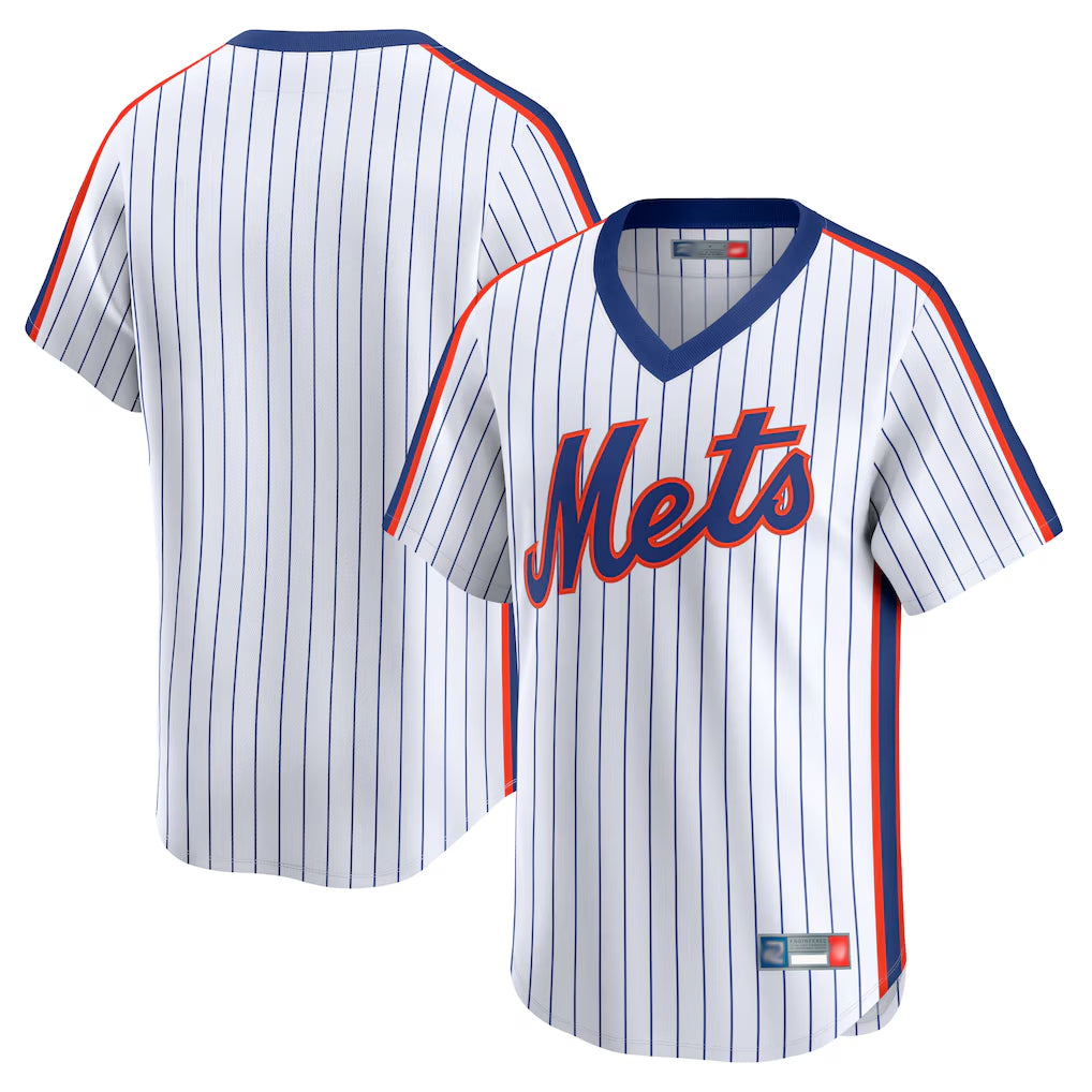 Davalo NY.Mets Blank Player White Cooperstown Collection T-shirt Game Stitched Jerseys