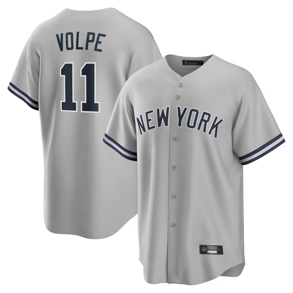 Davalo NY.Yankees #11 Anthony Volpe Player Gray Road Game Stitched Jerseys