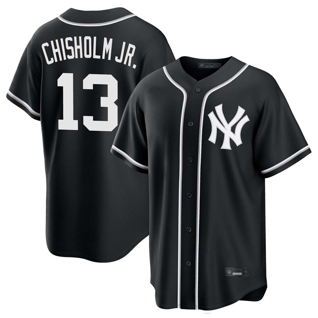 Davalo NY.Yankees #13 Jazz Chisholm Jr Player Black Out Game Stitched Jerseys