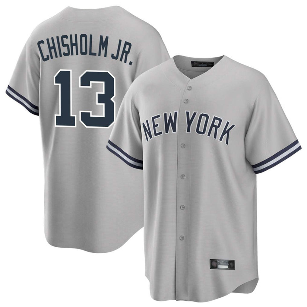 Davalo NY.Yankees #13 Jazz Chisholm Jr Player Gray Road Game Stitched Jerseys